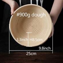1pc Round Rattan Bread Proofing Basket With Liner, Sourdough Dough Baking Basket, Multifunctional Kitchen Tool, Handmade Bread Shaping Basket, Natural Rattan Material, Perfect For Sourdough And Yeast Baking - Essential Artisan Baking Tool For Home And Professional, Yeast Dough Baking, Homemade Bread Making, Bread Proofing Basket, Baking Essentials, Handmade Bread Tool, Suitable For All 12 Months - White - View 15