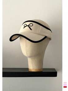Sweet Bow Embroidery Open-Top Sun Hat, Women Summer UV Protection Baseball Visor Cap - Silicone Bow - View 11