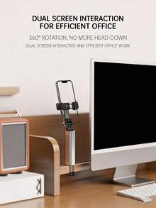 1pc Portable Aluminum Alloy Phone Stand, 360° Rotatable Foldable Phone Holder, Compatible With All Smartphones, Travel & Desk Use - Multicolor - View 7