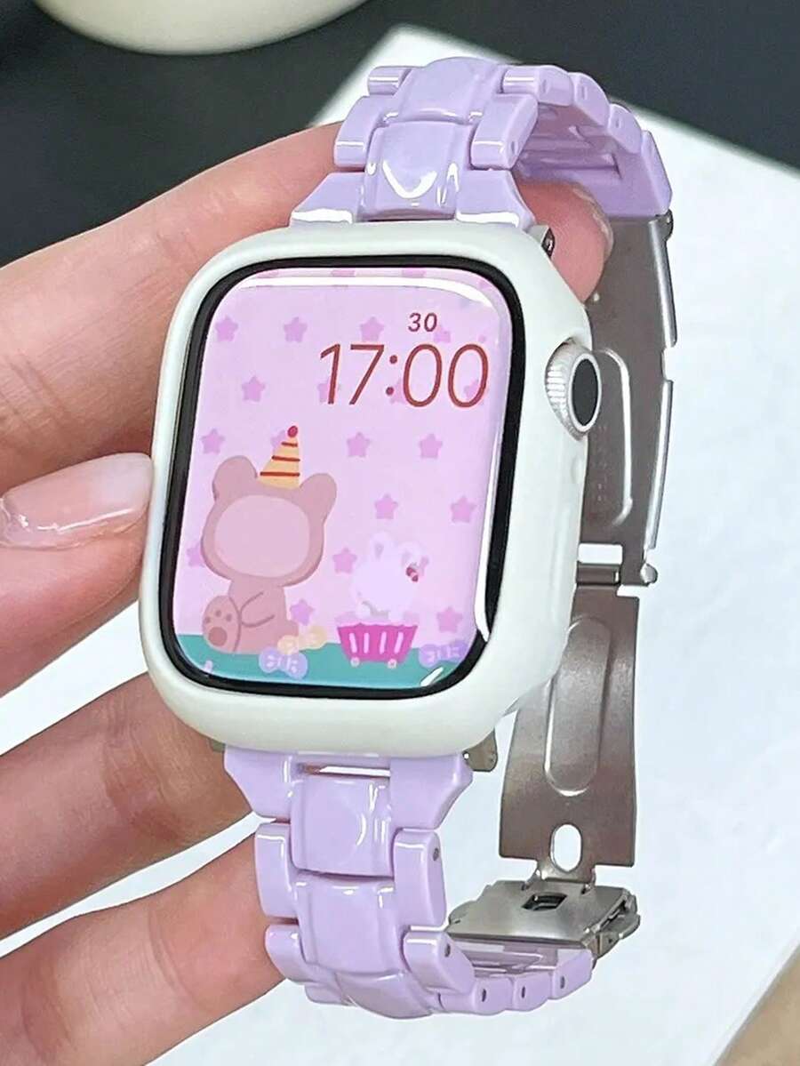 星空图案柔软硅胶表壳 + 亚克力塑料表带，适用于 42mm 46mm 41mm 38mm 40mm 42mm 44mm 45mm 49mm，K-Pop 女团粉丝必备，兼容 10 9 8 SE 7 6 5 4 3，简约纯色运动表带套装
