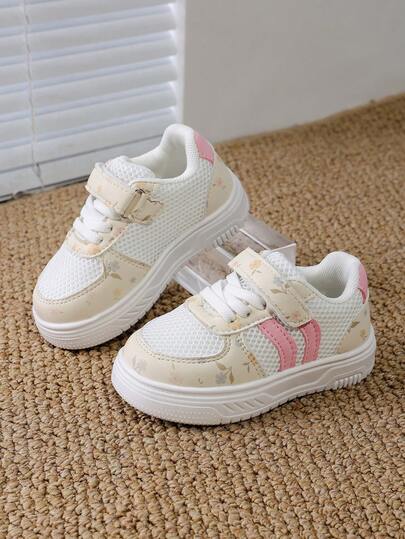 1 Pair Girls' Soft Bottom Fashionable Versatile Slip-On Anti-Slip Casual Canvas Sneakers, Suitable For Toddlers And Little Kids