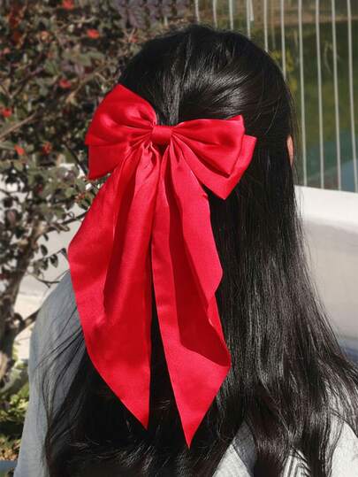 1个蝴蝶结发箍，大蝴蝶结发夹，适合女孩，优雅马尾辫发饰