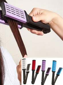 1. Máy duỗi tóc gấp gọn hình chữ V, lược tạo kiểu đa năng cho tóc thẳng và tóc xoăn, kẹp duỗi tóc, dụng cụ hình chữ V, lược làm mượt tóc. - Nhiều màu - Xem 1