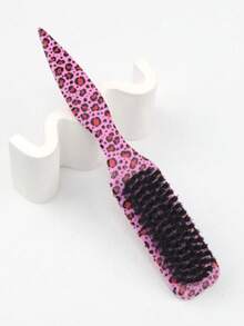 Cepillo para el cabello suave - Unisex, apto para cabello fino a medio, crea diversos peinados - Suaviza el cabello encrespado, crea una cola de caballo/moño liso, cepillo para barba con mango largo de estampado de leopardo, cepillo de limpieza, cepillo para el cabello - Multicolor - Ver 17