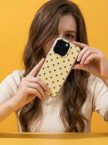 Funda de teléfono a prueba de golpes con acabado brillante y lunares, compatible con iPhone 17 Air 11 12 13 14 15 16 Pro Max, cubierta protectora resistente a los golpes IMD - Lunares - Ver 2