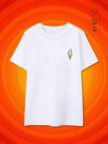 SHEIN X Looney Tunes 女士純色圓領短袖寬鬆T卹，100%棉質上衣，兩隻擬人化卡通兔角色 經典場景印花白色T卹，春夏裝日常休閒女裝，街頭服飾，外出度假，verano mujer，mujer，curve，ropa curvy mujer，sudadera mujer talla grande，friends， curve，vacation，casual，辦公室/休息室/居家/戶外運動/復古風/簡約，趣味設計，四季通用，電影動漫圖案，青少年，男女同款，情侶款，retro 80s movie ，retro 90s/Y2K ，節日 - 白色 - 查看 2