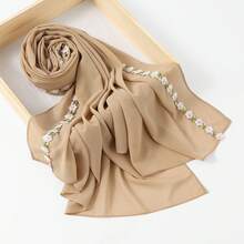 1pc New Women's Chiffon Retro Embroidered Headscarf Shawl, Style Long Scarf Hijabs - Multicolor - View 9