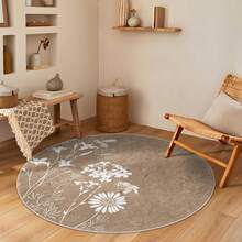 Room Deocr Room Decor Flower Pattern Carpet, Round And Rectangular Carpet, Carpet With High-Definition Pattern Printing, Double-Edged, Bedroom, Kitchen, Bathroom, Living Room, Area Rug, Washable Carpet, Easy To Clean, Non-Slip, Stylish Floor And Carpet, Suitable Living Room, Bedroom, Kitchen, Laundry Room, Birthday - 1PC - Xem 8