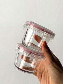 1pc Mini Thickened Glass Food Storage Container With Airtight Lid, Suitable For Picnic, Meal Prep, Refrigerator Storage, Microwave And Freezer, Cute Compact Design ((Actual Container Is Relatively Small) - Multicolor - View 2