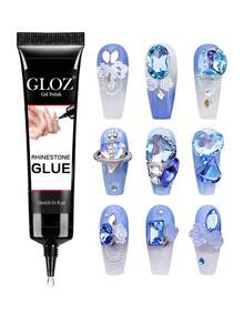 GLOZ 15ML 釘珠美甲膠，超強凝膠美甲膠，適用於美甲飾品 3D 亮片美甲裝飾，寶石美甲藝術鑽石，需 UV/LED 固化，美容禮品 - 無色 - 查看 9