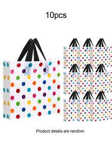 10/20pcs Colorful Polka Dot Gift Bags, Made Of Durable Plastic, Suitable For Fashion Gifts, Shopping And Party Favors. These Portable Gift Bags Are Perfect For Holidays, Celebrations And Daily Use, Great For Holiday Party Giveaways - Polka Dots - View 12