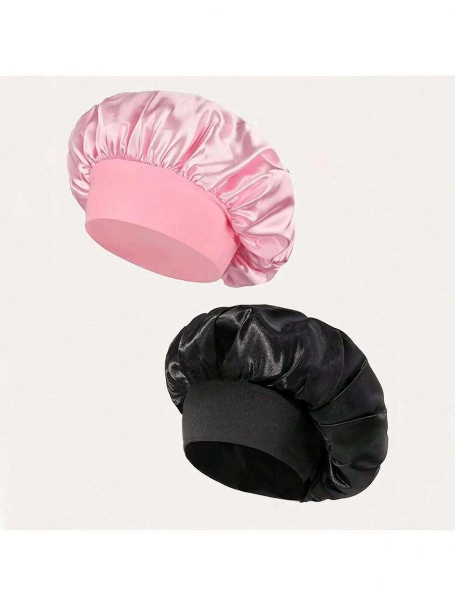 Mũ ngủ satin cao cấp dành cho nữ (6/3/1 chiếc) - Dây thun mềm mại, thiết kế thời trang, thoải mái khi ngủ, mũ ngủ bảo vệ tóc. - nhiều màu - Xem 1