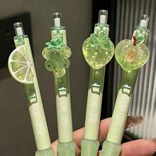 1支/4支装透明3D水果装饰圆珠笔，0.5毫米黑色子弹头笔尖，书写流畅，时尚水果设计，适合学习和办公使用，是送给朋友的完美礼物，也是开学季必备单品 - 水果掛件筆 - 查看 5