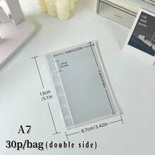 1包，A6/A7/M5/A5/A8透明内芯，活页贴纸笔记本替换内页，贴纸计划本替换内页，PP高透明材质，适用于粘贴贴纸、制作贴纸笔记本、照片卡片、办公计划本收纳 - 無色 - 查看 28