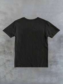 ChristmasManfinity Dauomo Men's Regular Fit T-Shirt With A Fun Online "Street Alpha" Cat In Bed Graphic With A Wolf. Popular Item. - 黑色 - 查看 2