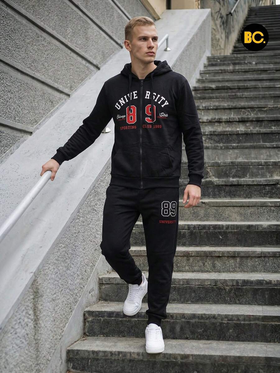 Big City Boyfriend Style Men Sports Sets - Black - View 1