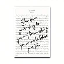 1 Piece/Set Slow Down, Vienna Lyrics Vintage Wall Art Print, Music Poster Print, Inspirational Quote Wall Art, Music Font Decoration, Living Room Home Decor, Wall Decoration, Frameless , , Perfect For Space Decoration - A - Xem 8