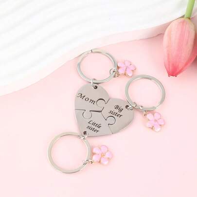 Bộ 3 móc khóa hình trái tim dành cho mẹ và con gái, quà tặng sinh nhật bằng kim loại cho mẹ, quà từ con gái và con trai, mặt dây chuyền quà tặng Ngày của Mẹ, đồ trang trí treo, quà sinh nhật và các dịp đặc biệt, quà tặng mẹ con hình trái tim, quà tặng ý nghĩa, quà tặng phối đồ mẹ và con gái, móc khóa quyến rũ cho quà tặng, ví, cặp sách, ba lô và phụ kiện xe hơi, phụ kiện xe hơi phong cách Y2K