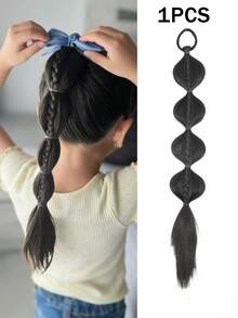 1pc 18inch Synthetic Braids Hair Bubble Ponytail Extension Twist Braids With Elastic Band For Kids - Multicolor - View 12