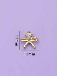 10pcs Heart & Bow Tie Nail Art Decorations, Metal DIY Nail Accessories, Nail Products, Nail Supplies, Nail Jewelry, Nail Gems - Multicolor - View 3
