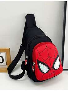 Disney Marvel Spider-Man Hero Shoulder Bag, Unisex, Street Style Chest Bag, Crossbody Bag, Lightweight Travel Backpack, Casual Outdoor Shoulder Bag, Adjustable Shoulder Strap, Fashionable Red And Black Shoulder Bag. - Multicolor - View 9