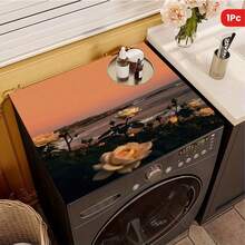 1pc Multi-Functional Washing Machine Pad - Scratch-Resistant, Moisture-Absorbing, Durable Washing Machine And Refrigerator Protector Pad, Suitable For Laundry Room, Kitchen Countertop, Dishwasher-, Easy-Clean Surface, Fits Washing Machines, Modern Home Decor Design, Prevents Scratches And Spills - Highland Cattle and Sunset - View 6