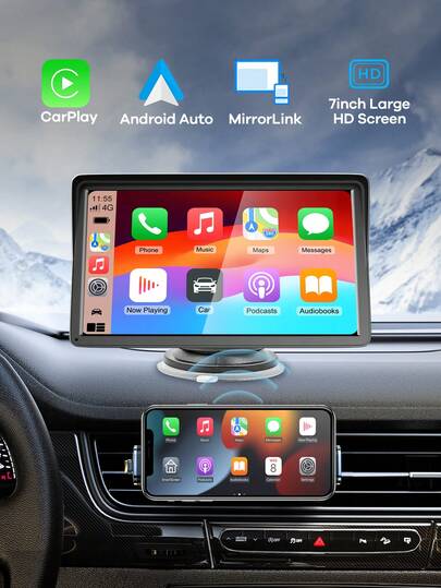 REMAX Màn hình hiển thị đa năng 7 inch cho ô tô; Tích hợp CarPlay và Android Auto không dây; Cắm và chạy; Màn hình hiển thị cho ô tô; Màn hình cảm ứng; Phụ kiện ô tô lắp đặt nhanh; Phù hợp với mọi dòng xe; Phụ tùng ô tô; Phụ kiện ô tô; Thiết yếu cho ô tô