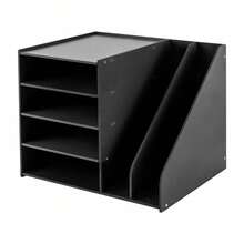 Desktop File Holder Organizer Document Mail Sorter PVC Magazine Organizer Rack - As Shown - View 4
