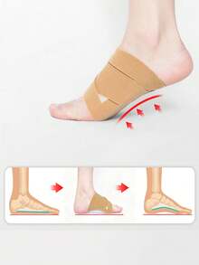 Arch Support, Silicone, Criss-Cross Strap Foot Cushion, Unisex, Washable - Apricot - View 5
