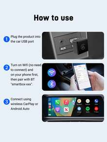 XUDA 2026 New Super Mini Wireless To Wired CarPlay And Android Auto 2-In-1 AI Box, Plug And Play, Suitable For 99% OEM Vehicles, Wired CarPlay/Android Auto, 2.4~5.0 GHz WiFi5, Fashionable And Portable - B - View 9