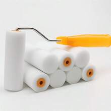 Bộ 10/20 cọ lăn sơn 4 inch, 10 đầu mút xốp, 1 giá đỡ, cọ lăn sơn gốc nước, cọ lăn sơn, cọ nhỏ dập nổi không để lại dấu vết - Bộ - Xem 10