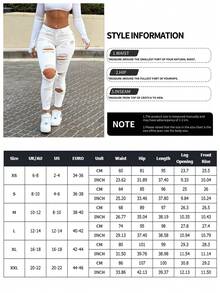 2026 Verão Y2K Retrô Sexy Jeans Brancos Skinny, Calças de Denim Elásticas com Rasgões para Estilo de Rua Casual - Branco - Ver 6