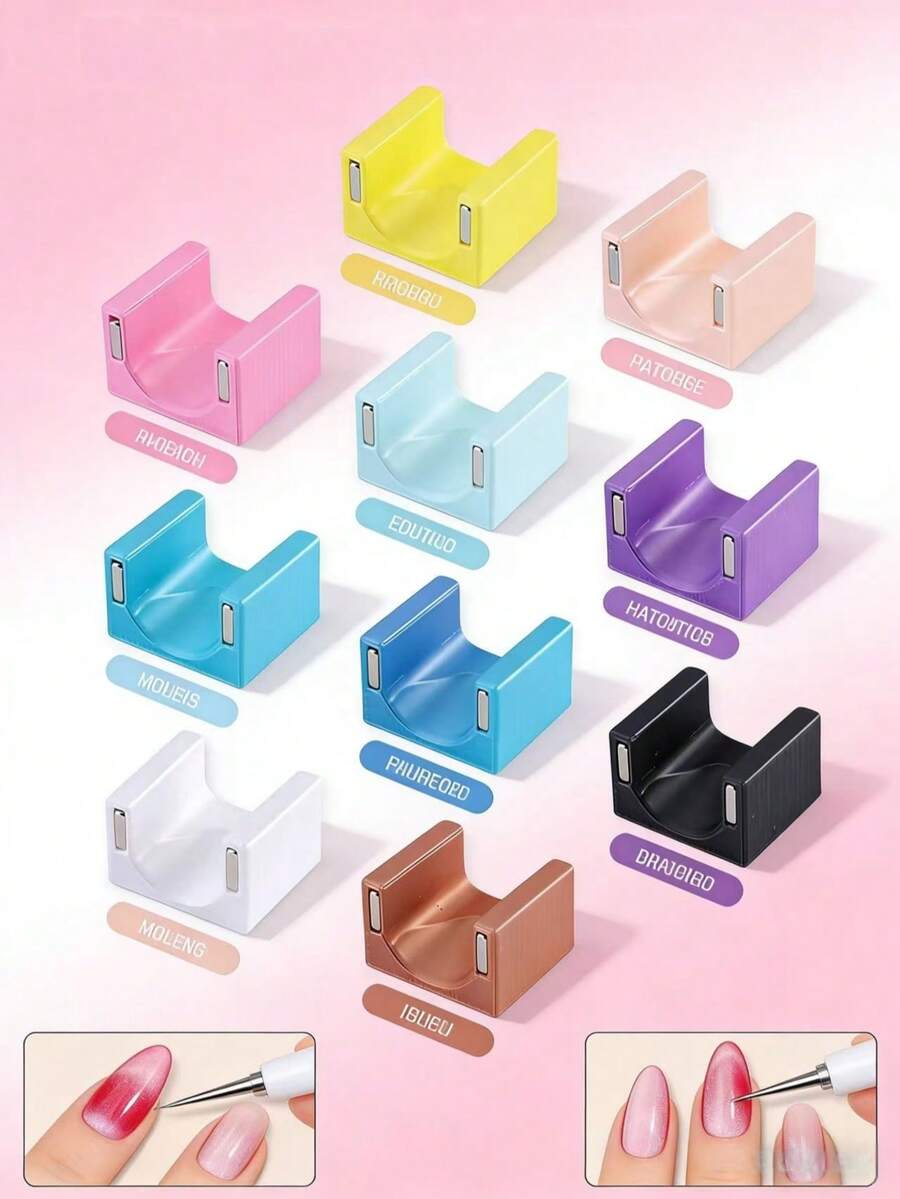 1pc Automatic Cat Eye Magnet Tool, Super Strong Cat Eye Magnet, French Wide Edge Side Light Cat Eye Magnet, Suitable For Nail Salons And DIY Nail Art Tools - Multicolor - View 1