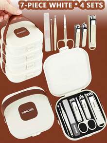Set de cortaúñas marrón, paquete a granel, set de cortaúñas y lima de acero inoxidable, herramientas de cuidado de manos, kit de viaje portátil, regalo creativo - Multicolor - Ver 9