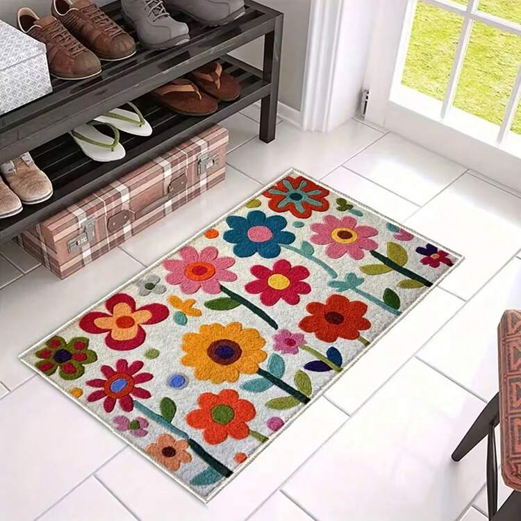Thảm trang trí in 2D hoa văn bằng len giả mềm mại và thoải mái, có lớp lót silicon chống trượt, có thể giặt máy, thích hợp trang trí nhà cửa bao gồm lối vào, phòng ngủ, phòng khách, phòng giặt và phòng tắm, một món quà lý tưởng. - Quả dâu - Xem 11