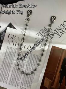 2026新款金刚裤链，时尚男女通用配饰，Y2K复古街头朋克嘻哈摩托车裤链 - 銀色 - 查看 13