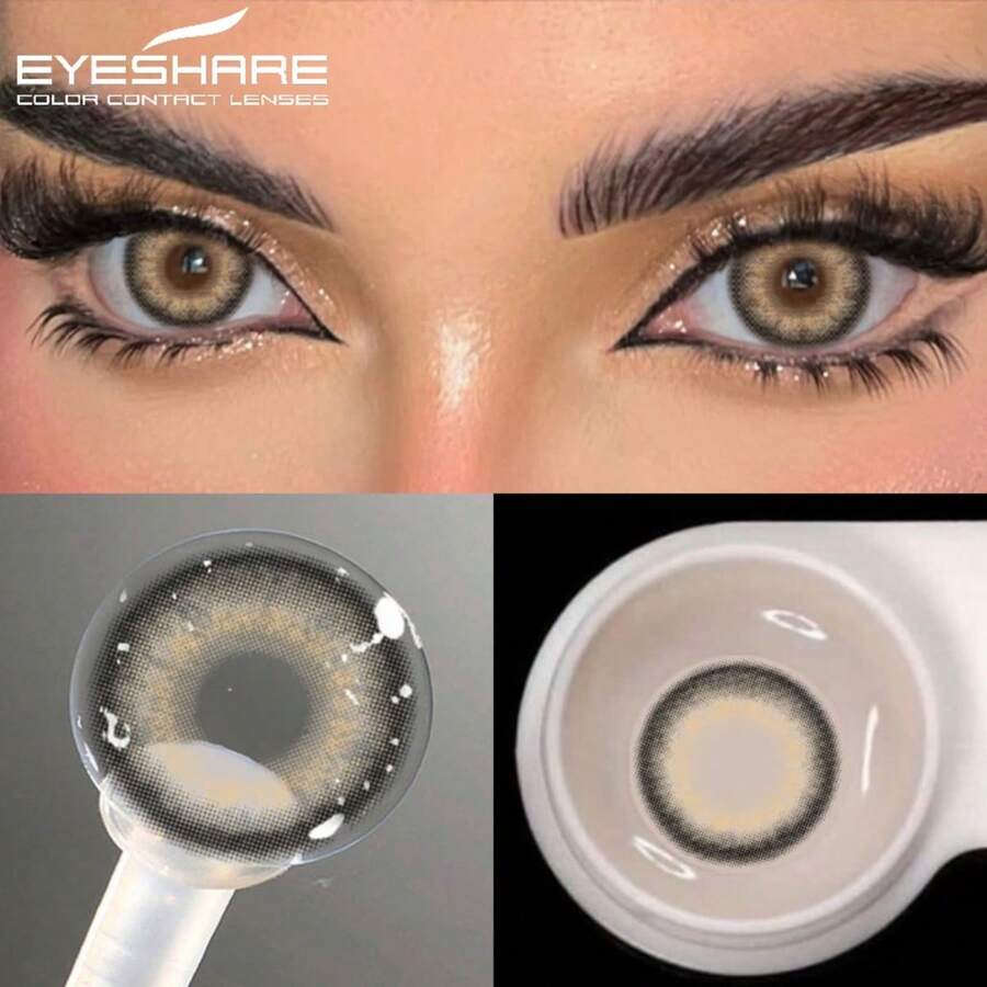 Eyeshare 1副装 适用于眼睛的软性隐形眼镜 自然色 14.0毫米