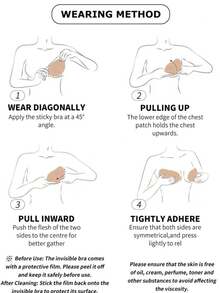 2/1 件装隐形硅胶聚拢文胸：夏季婚礼隐形硅胶无肩带文胸，聚拢乳贴，透气防水，自粘式女士硅胶聚拢乳贴，适用于连衣裙和内衣 - 彩色 - 查看 6