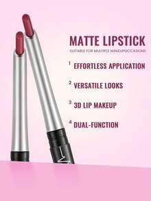 Pudaier Silky Matte Lip Liner And Lipstick 2-In-1 - Precise Lip Contouring And Luxurious Smooth Color Fill, Essential Makeup Tool For Women, Perfect Gift! - 02+06 - View 7