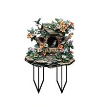 Chim ruồi đang chơi đùa và hót trong vườn, cọc trang trí sân vườn bằng acrylic chống thấm nước, bền chắc. - A - Xem 4
