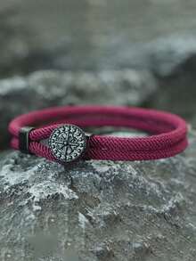 1 chiếc vòng tay nylon thủ công, có la bàn tháo rời và chức năng chỉ hướng, bùa may mắn. - Vòng tay 4mm - Xem 7