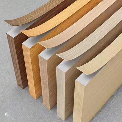 1条10米/393.7英寸封边贴纸自粘装饰条，用于家具、桌子、橱柜、板材包覆等木材封边。