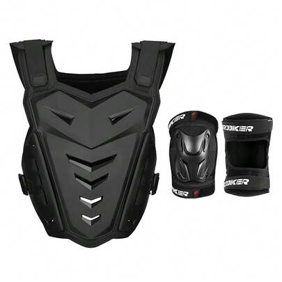 1 Motorcycle Armor Anti Fall And Anti-Collision Riding Equipment Off-Road Riding Armor Knee Pads Rider Chest And Back Protection Outdoor Sports Riding Protective Gear Rider Gift