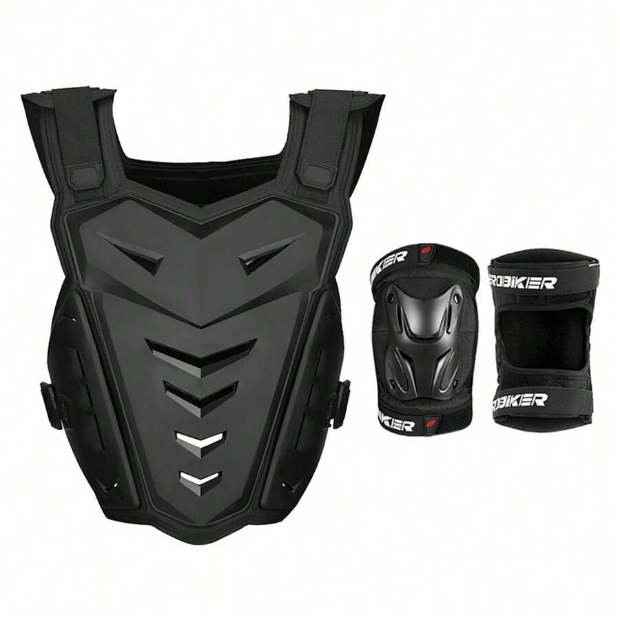 1 Set Motorcycle Anti-Fall Anti-Collision Riding Gear, Off-Road Riding Knee Pads Chest Back Protector, Outdoor Sports Riding Protective Equipment, Rider Gift - Multicolor - View 1