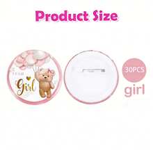 10/20/30/60/100pcs Gender Reveal Bear Pins, Boy Or Girl Team Badges, Suitable For Party Games, Decorations, Baby Shower Gifts, Gender Reveal Pins, Boy Team Badges, Girl Team Badges - Pink and Blue - View 11