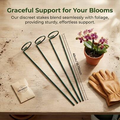 5-10个16英寸金属花架，植物支撑架，适用于攀援藤蔓植物，盆栽植物园艺用品