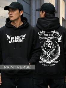 Black Metal  Kangaroo Tribute Hoodie, The End World Tour, Heavy Metal Band - 黑色 - 查看 2