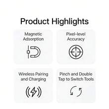 Apple Pencil, bút cảm ứng điện dung, bút cảm ứng từ tính, thích hợp để viết và vẽ trên iPad, độ chính xác đến từng pixel, ghép nối và sạc không dây, tương thích với các dòng iPad Pro/Air/mini. - Xem 5