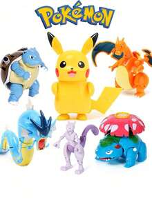 pokemon 正版宝可梦变形精灵球人偶套装，可收藏的口袋妖怪动漫玩具，包括喷火龙、水箭龟、超梦等，互动变形玩偶模型，理想的桌面摆件和动漫爱好者及粉丝收藏礼物 - 彩色 - 查看 3