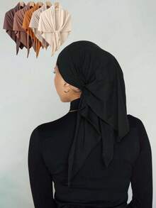 2 chiếc khăn trùm đầu Jersey hình tam giác chống trượt cho nữ, lớp lót khăn trùm đầu trơn kiểu Hồi giáo thường ngày, băng đô thể thao thoáng khí thoải mái, thích hợp để mặc hàng ngày, khăn choàng Abaya cho nữ để mặc váy - Khăn trùm đầu hình tam giác 2 mảnh - Xem 17